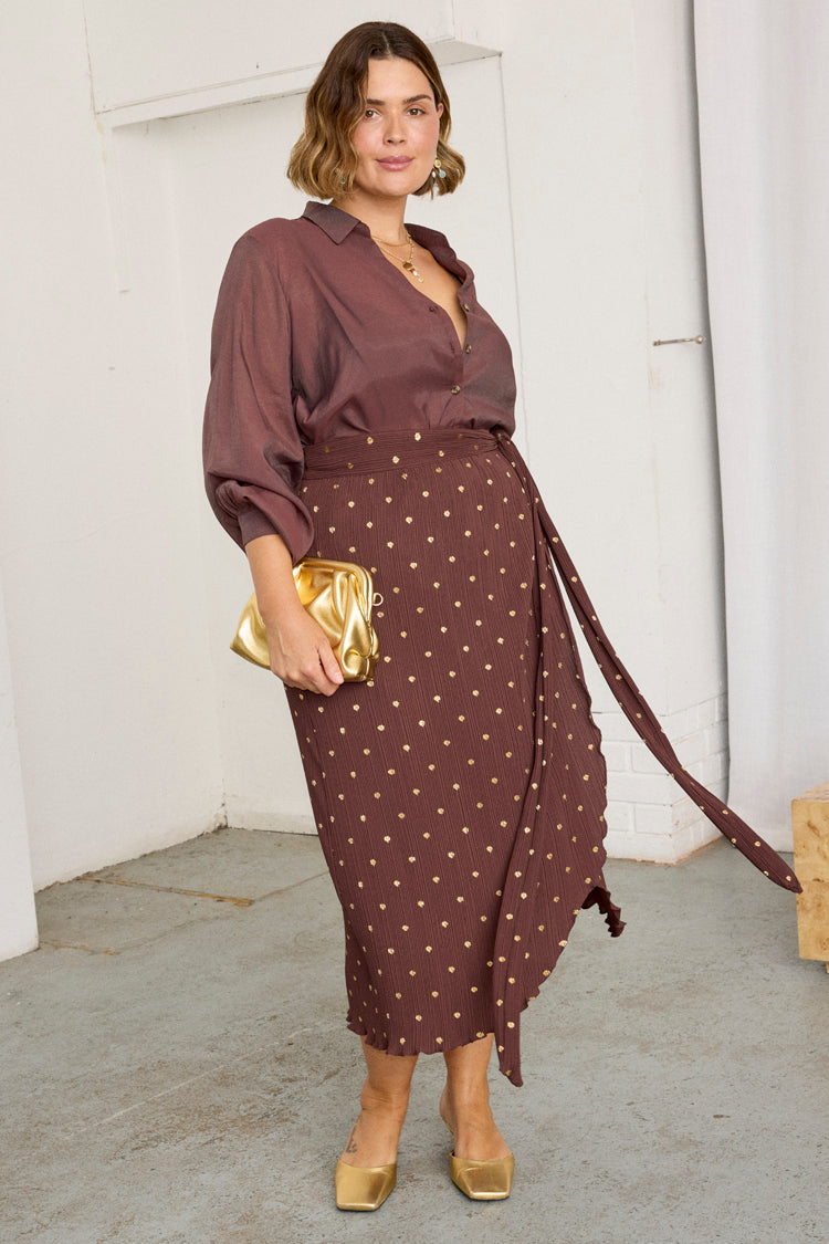 NEVER FULLY DRESSED Coco Plisse Jaspre Skirt