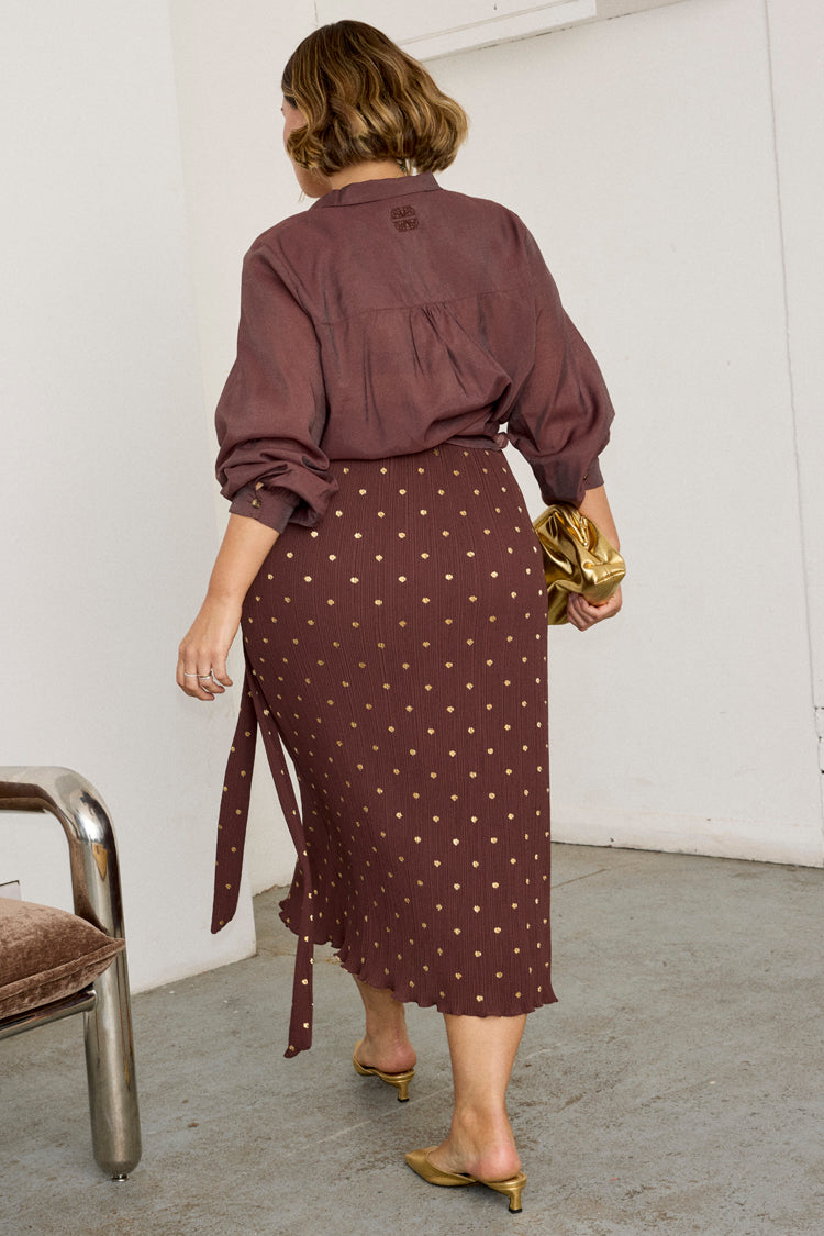 NEVER FULLY DRESSED Coco Plisse Jaspre Skirt