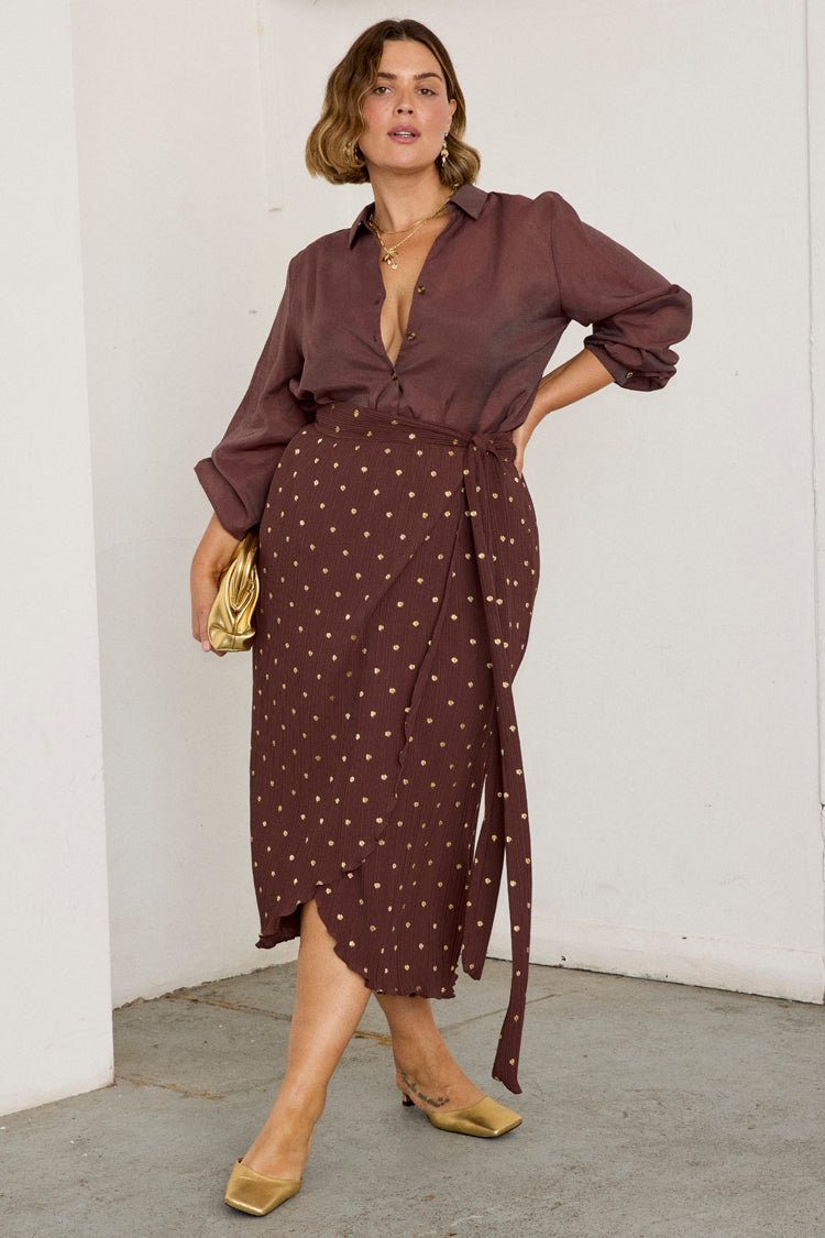 NEVER FULLY DRESSED Coco Plisse Jaspre Skirt