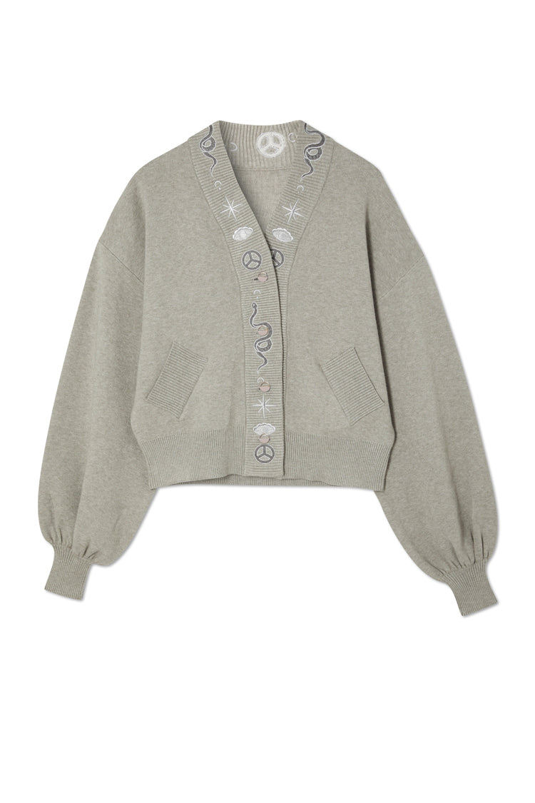 NEVER FULLY DRESSED Grey Astrid Knit Bomber