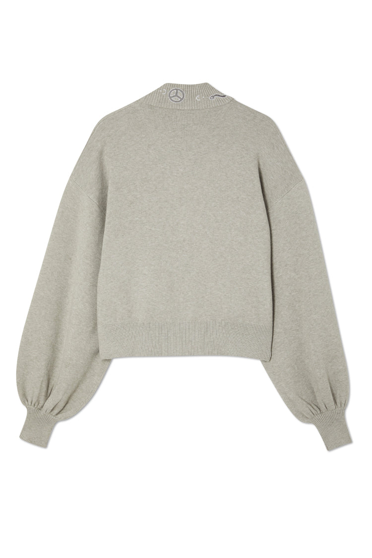 NEVER FULLY DRESSED Grey Astrid Knit Bomber