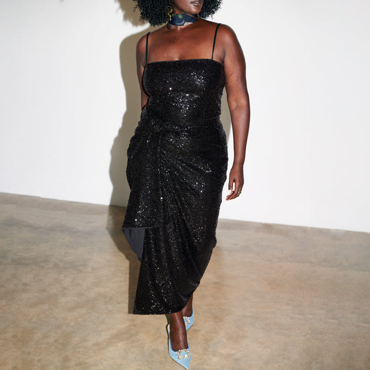 NEVER FULLY DRESSED Black Sequin Jaspre Skirt