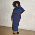  Navy Sparkle Tube Skirt