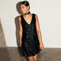 NEVER FULLY DRESSED Black Sequin Mini Ruby Dress