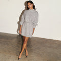  Silver Lyon Tinsel Belted Mini Dress