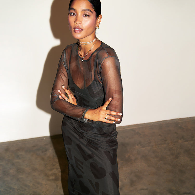 NEVER FULLY DRESSED Paris Love Mesh Dress