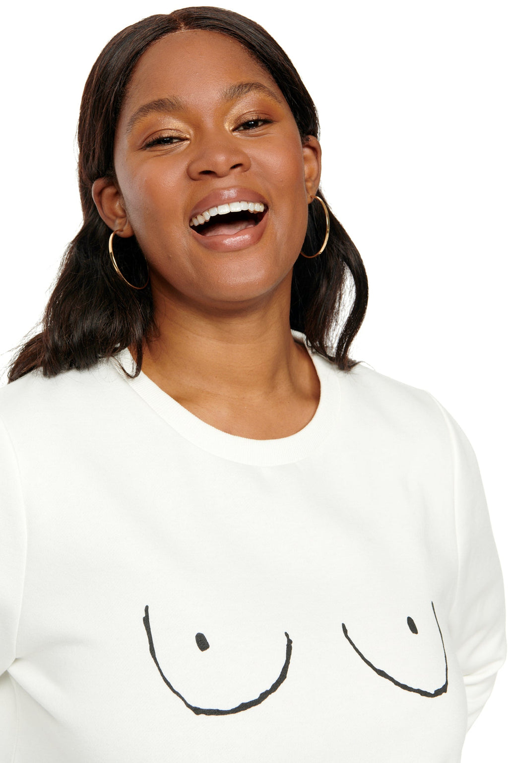  White Boob Sweatshirt