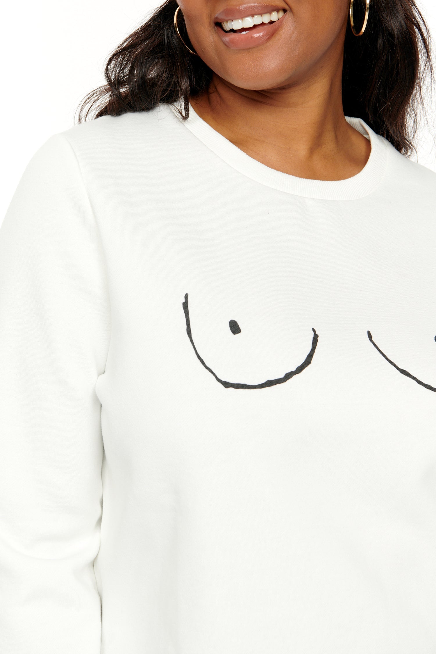  White Boob Sweatshirt