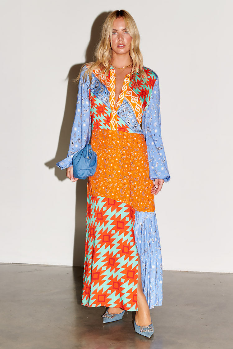  Blue Clash Effie Shirt Dress