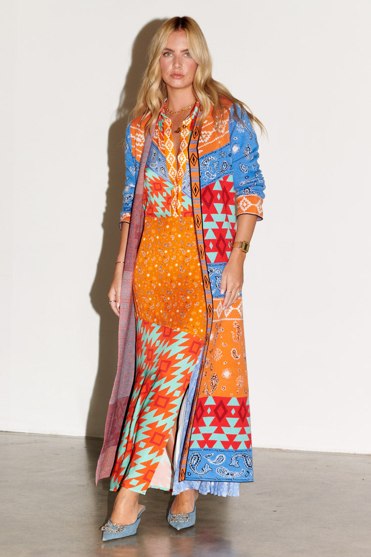  Blue Clash Effie Shirt Dress