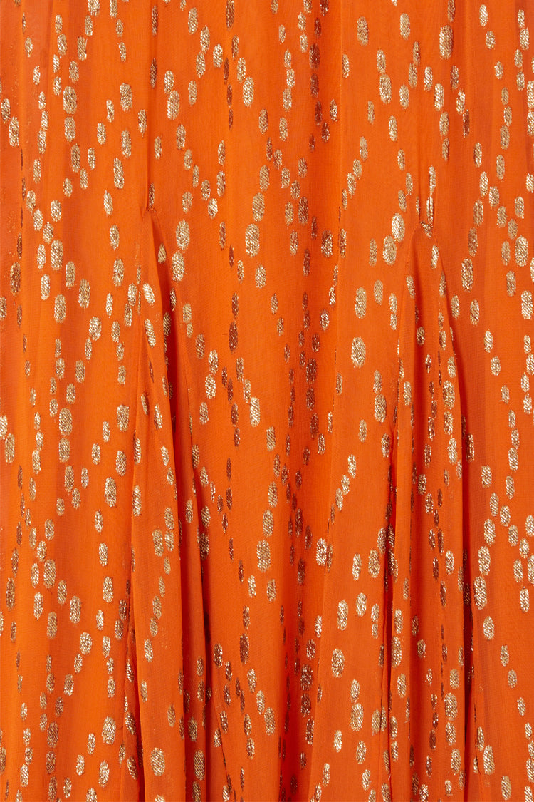 NEVER FULLY DRESSED Orange Jacquard Bibi Dress