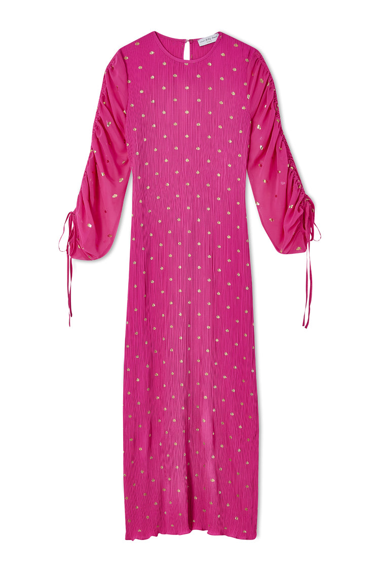 NEVER FULLY DRESSED Pink Bon Plisse Dress