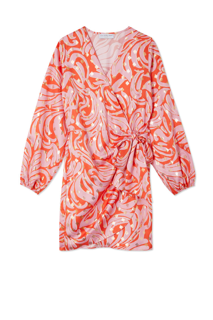 NEVER FULLY DRESSED Pink Romance Mini Vienna Wrap Dress