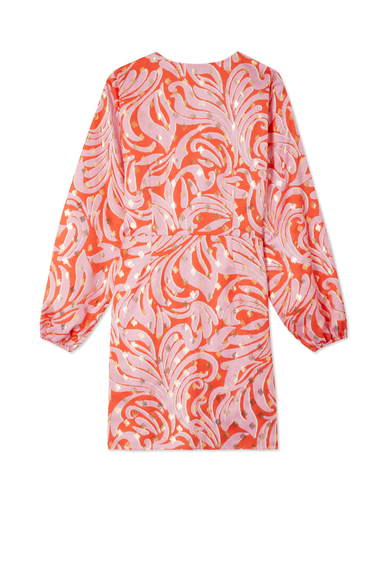 NEVER FULLY DRESSED Pink Romance Mini Vienna Wrap Dress