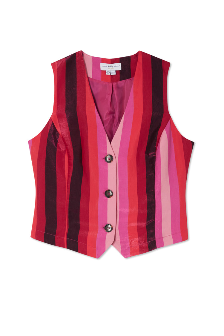 NEVER FULLY DRESSED Pink Stripe Waistcoat