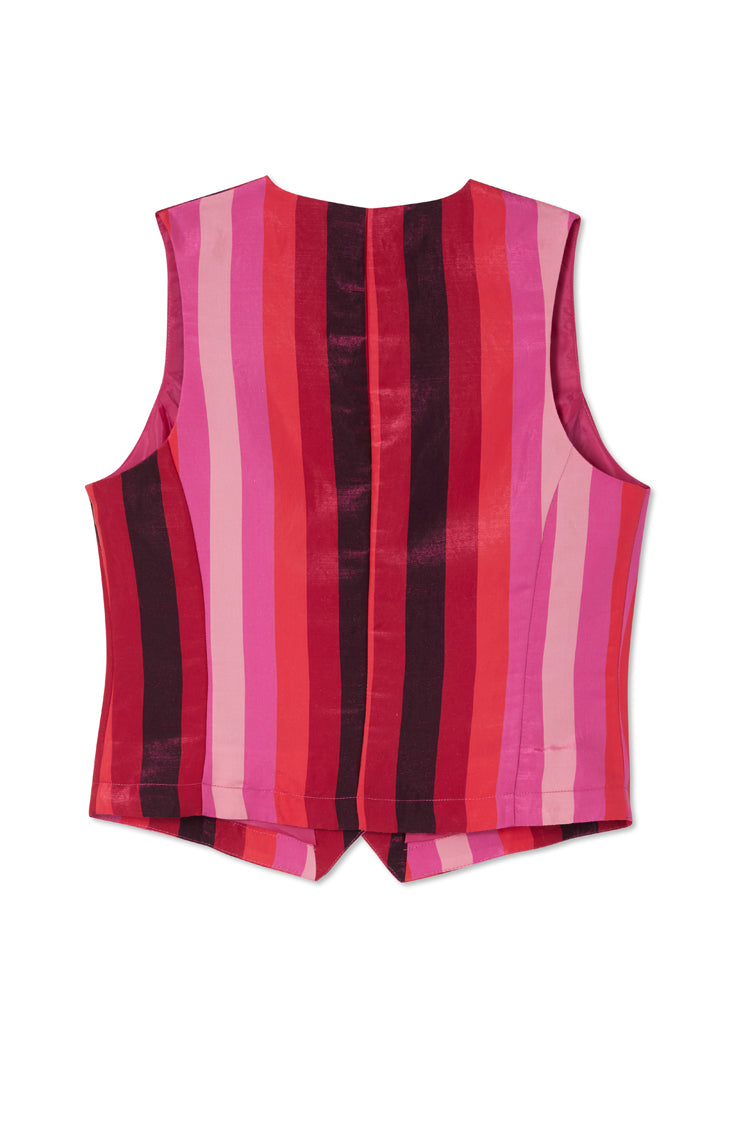 NEVER FULLY DRESSED Pink Stripe Waistcoat