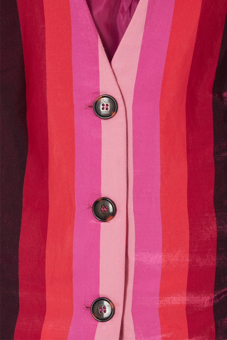 NEVER FULLY DRESSED Pink Stripe Waistcoat