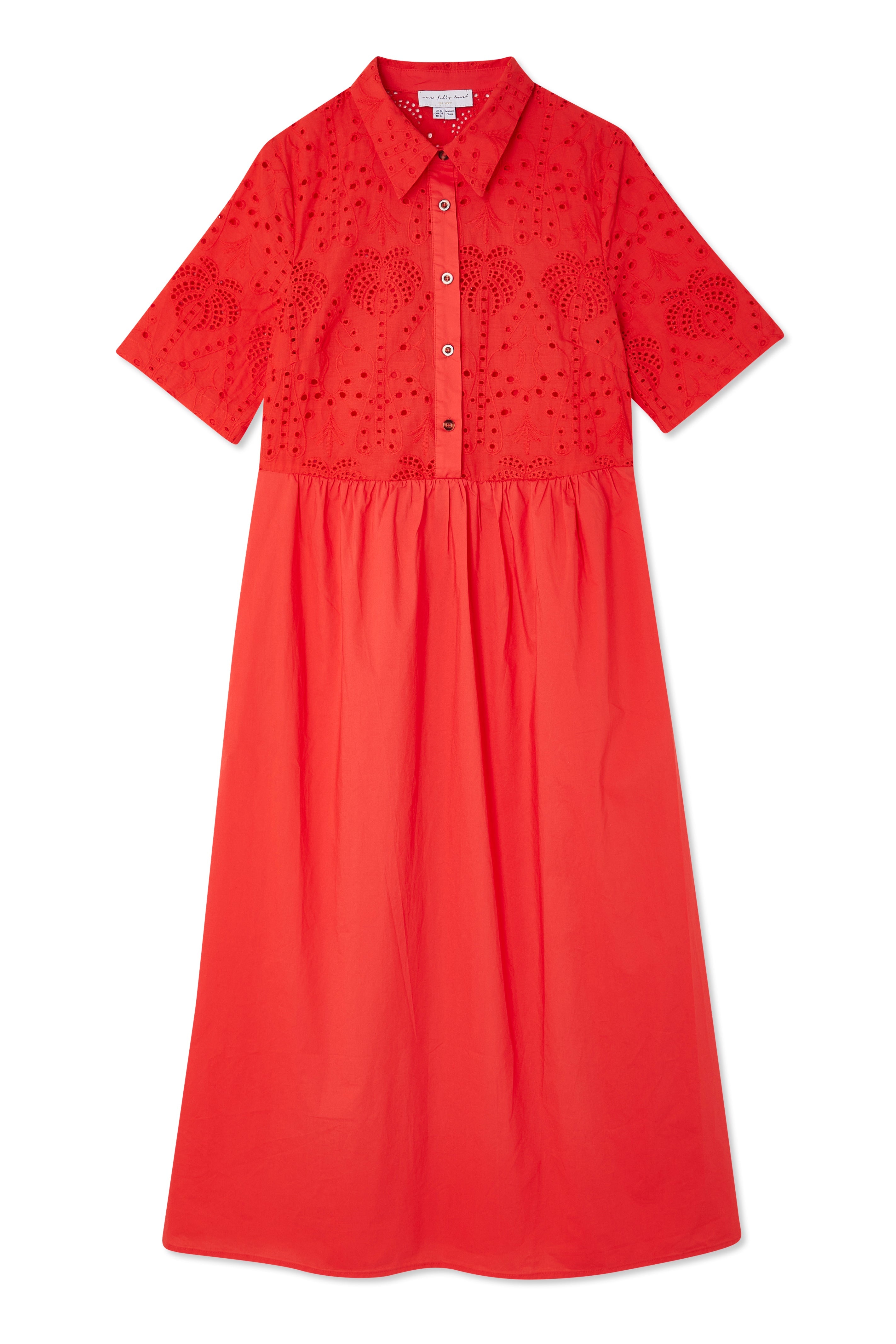 NEVER FULLY DRESSED Red Palm Broderie Hayley Dress
