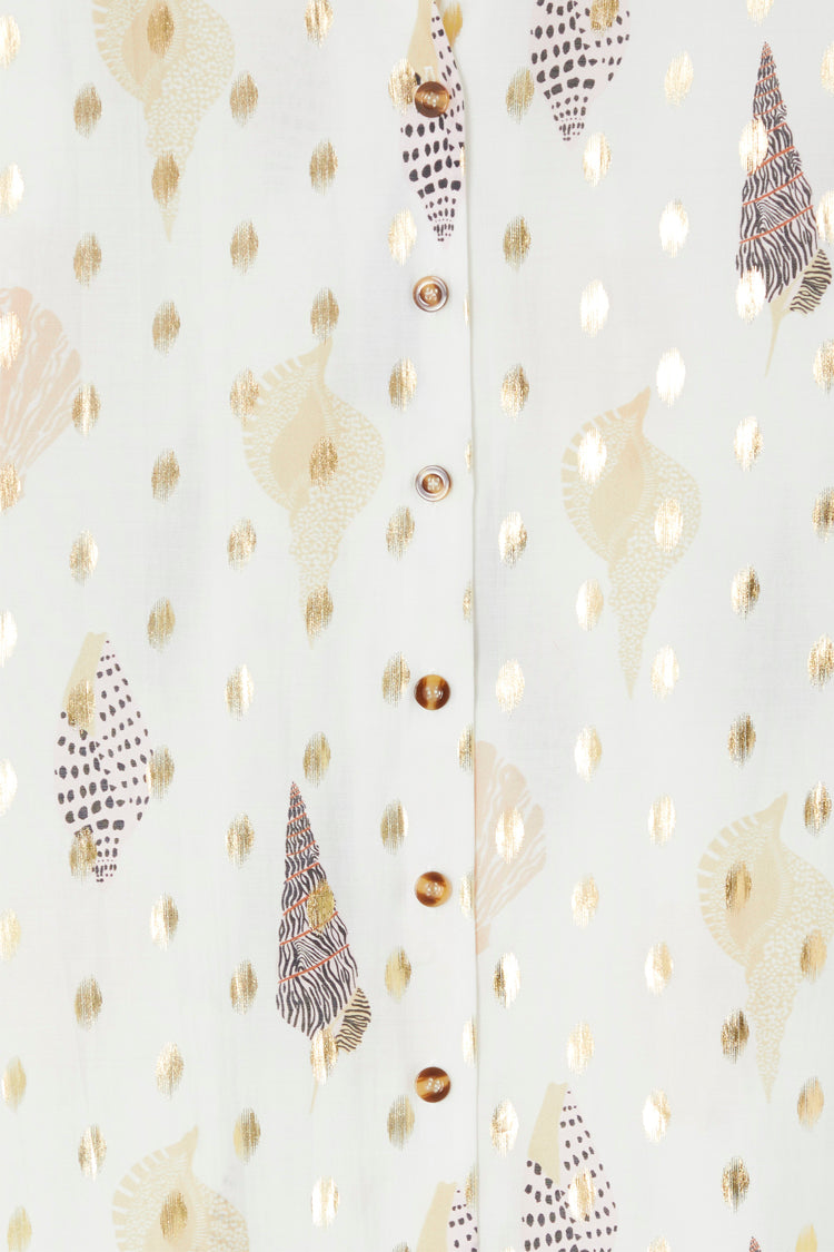 NEVER FULLY DRESSED Shells Miley Shirt With Gold Fleck