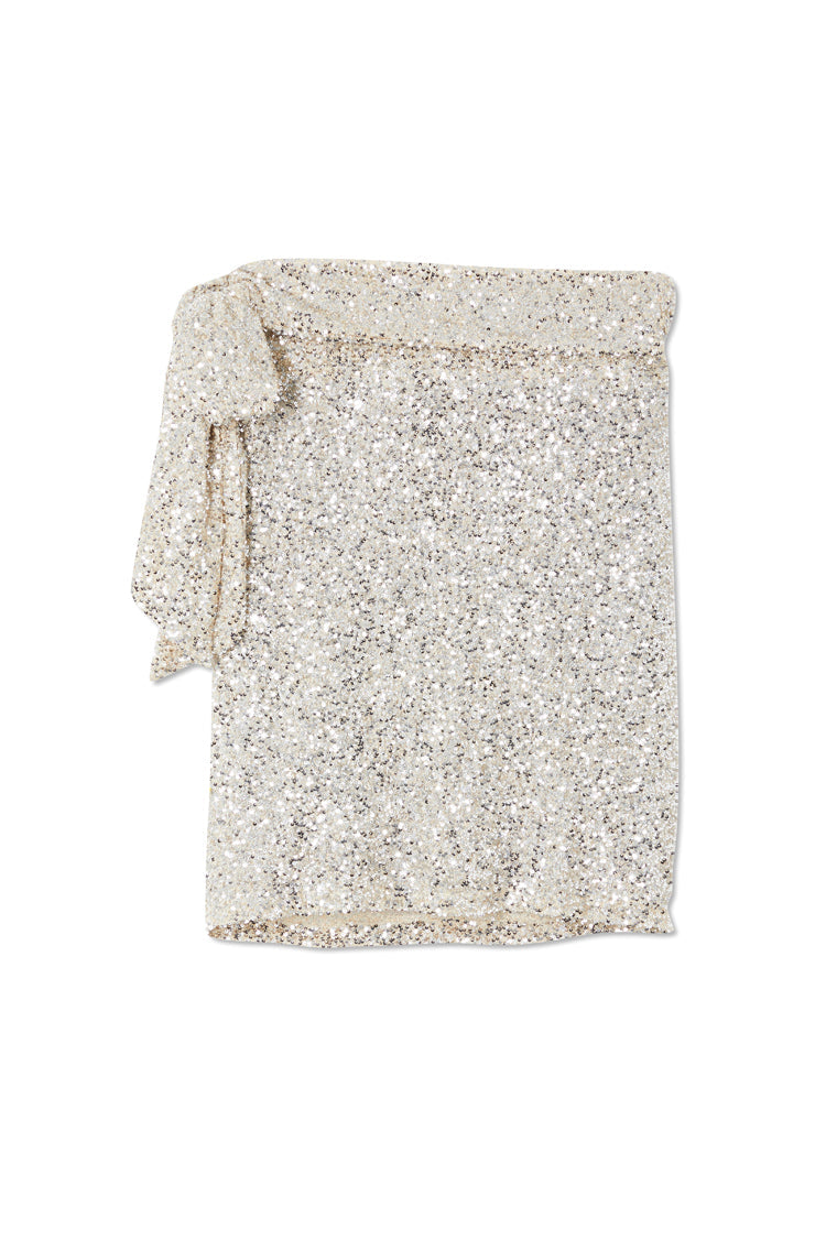 NEVER FULLY DRESSED Silver Sequin Mini Jaspre Skirt