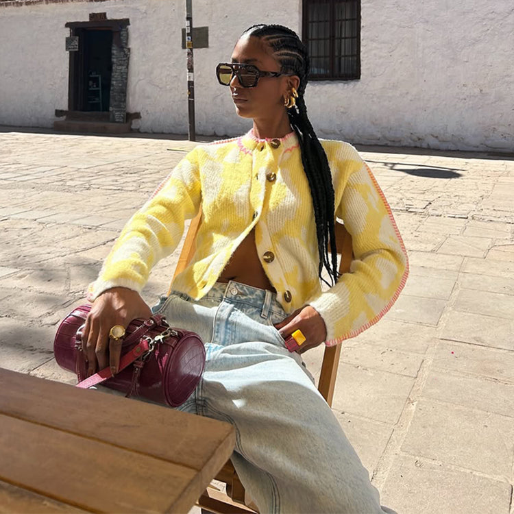 NEVER FULLY DRESSED Yellow Zizi Cardigan