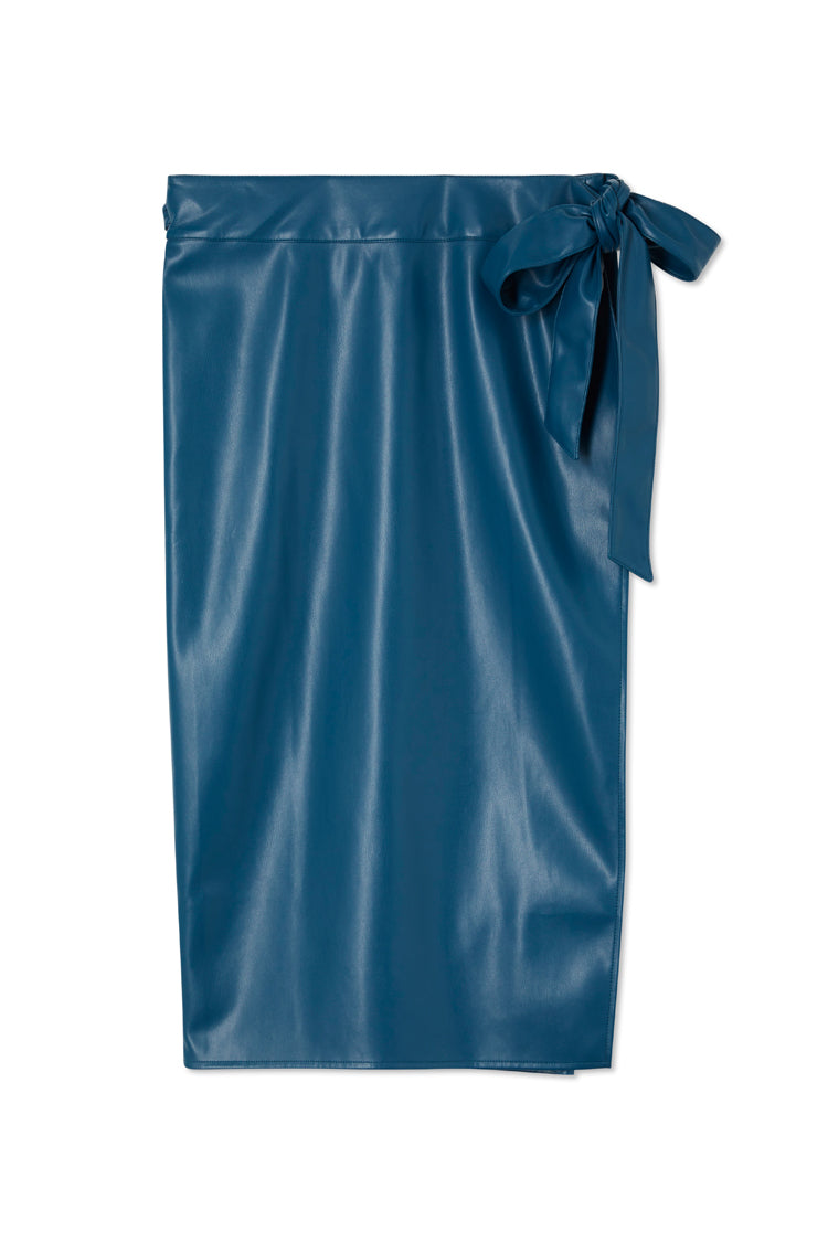 NEVER FULLY DRESSED Teal Vegan Leather Jaspre Skirt