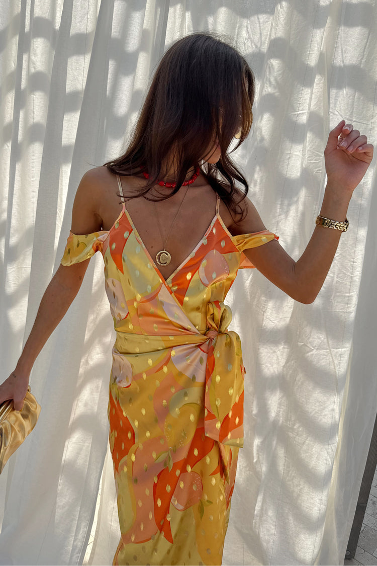 NEVER FULLY DRESSED Apricot Strappy Vienna Dress