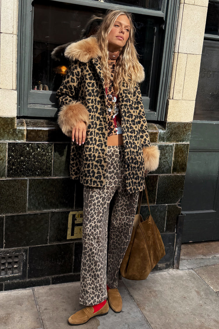 NEVER FULLY DRESSED Leopard Barrel Jean