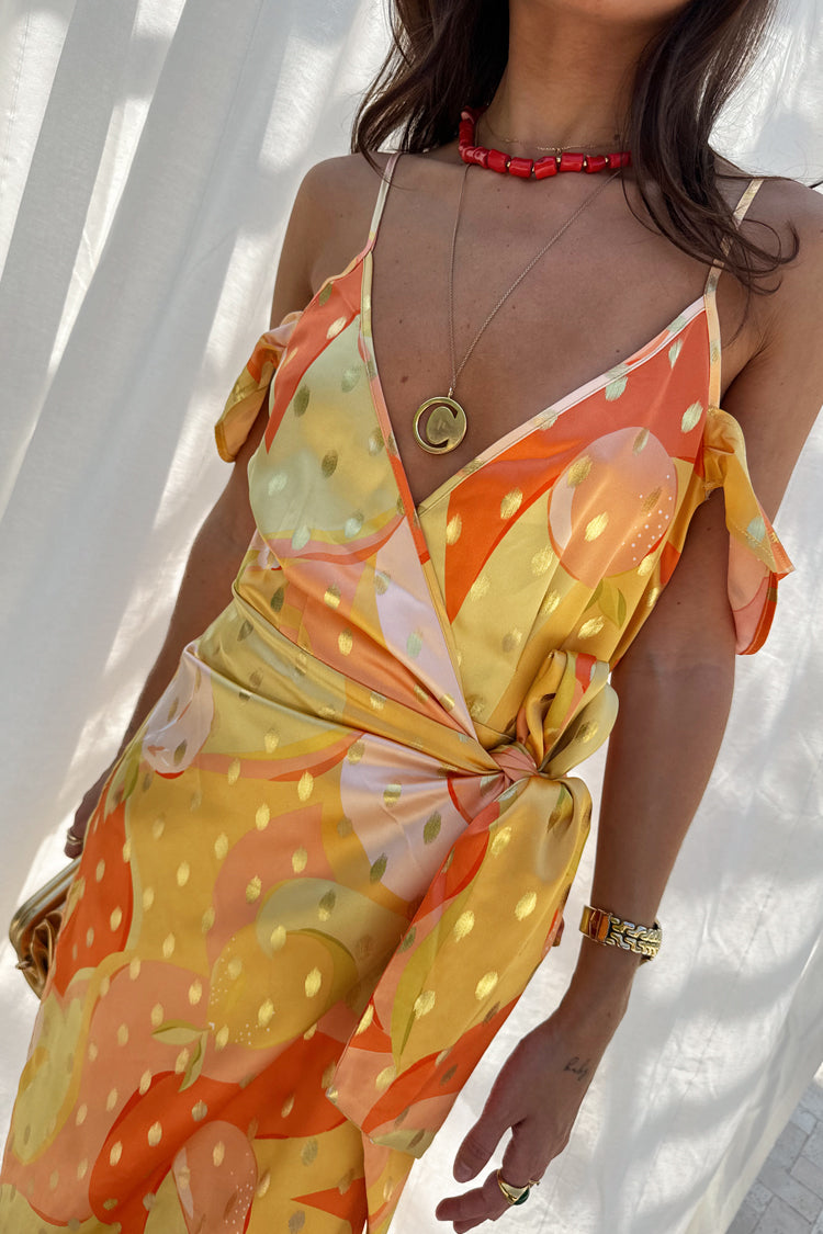 NEVER FULLY DRESSED Apricot Strappy Vienna Dress