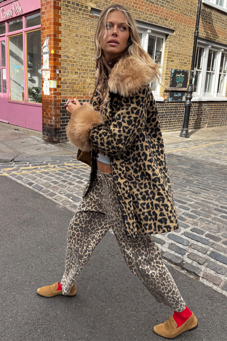 NEVER FULLY DRESSED Leopard Barrel Jean