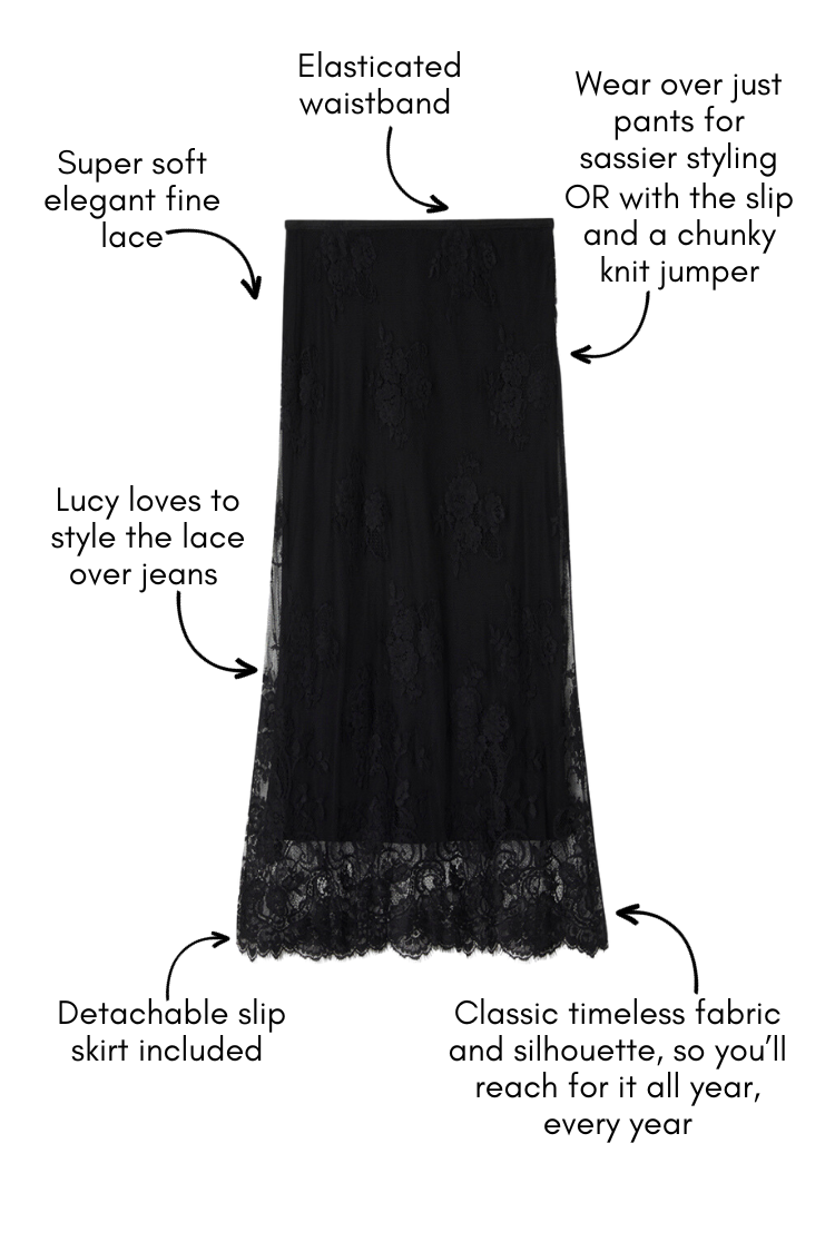  Black Fine Lace Skirt