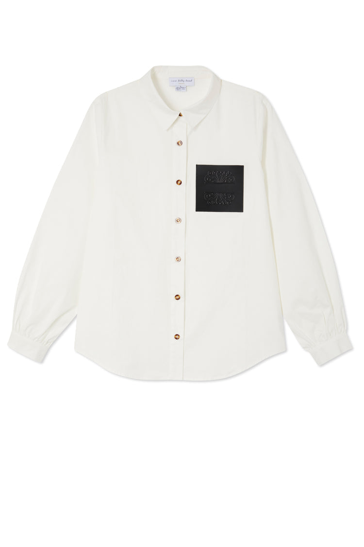 NEVER FULLY DRESSED White Gabbie Shirt With NFD Pocket