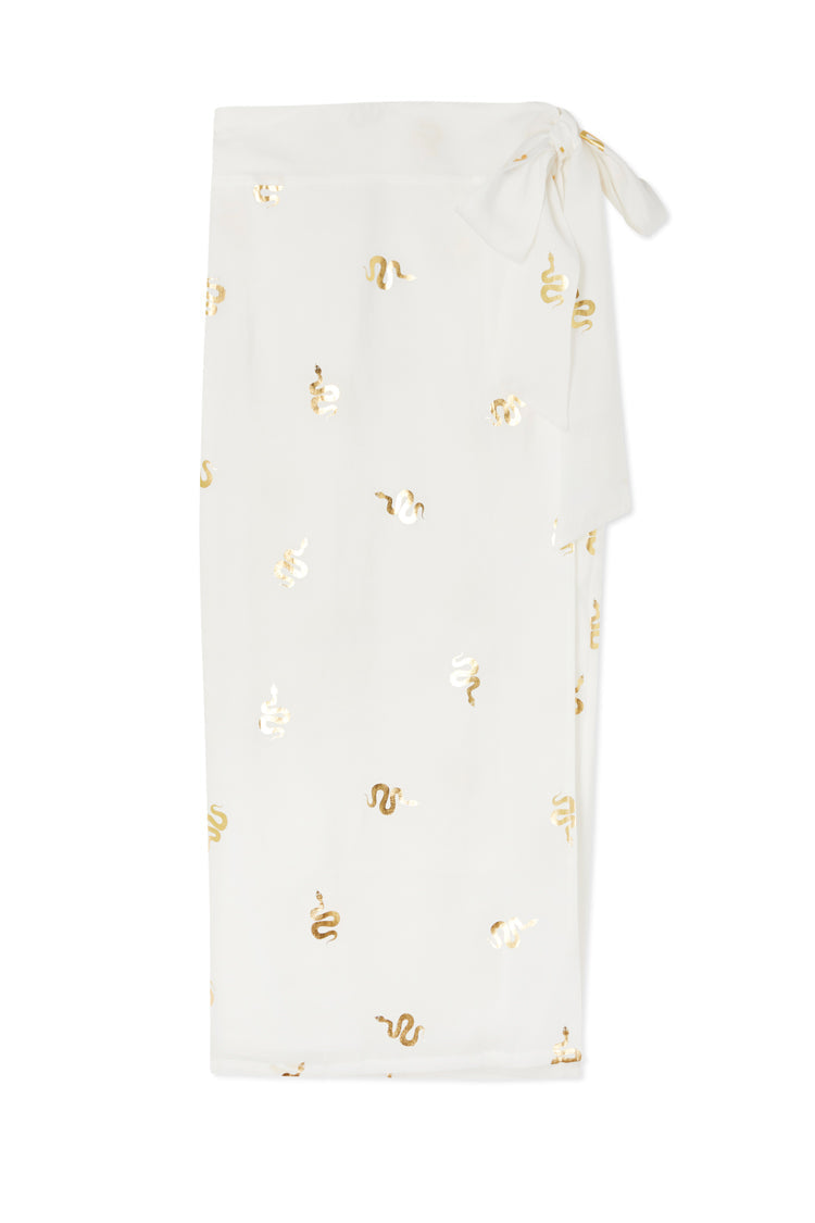 NEVER FULLY DRESSED Gold Snake Jaspre Wrap Skirt