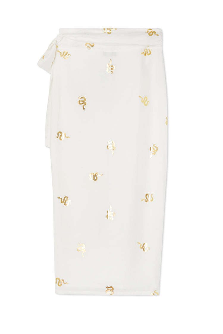 NEVER FULLY DRESSED Gold Snake Jaspre Wrap Skirt