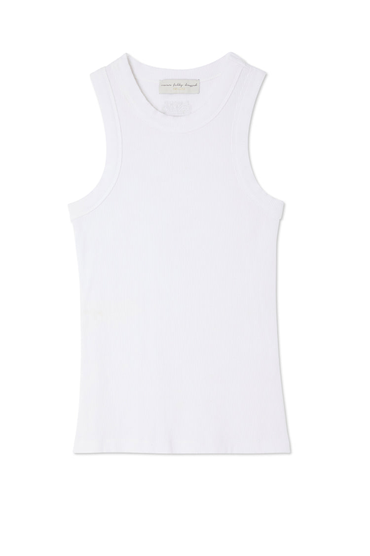 NEVER FULLY DRESSED White Ribbed Tank