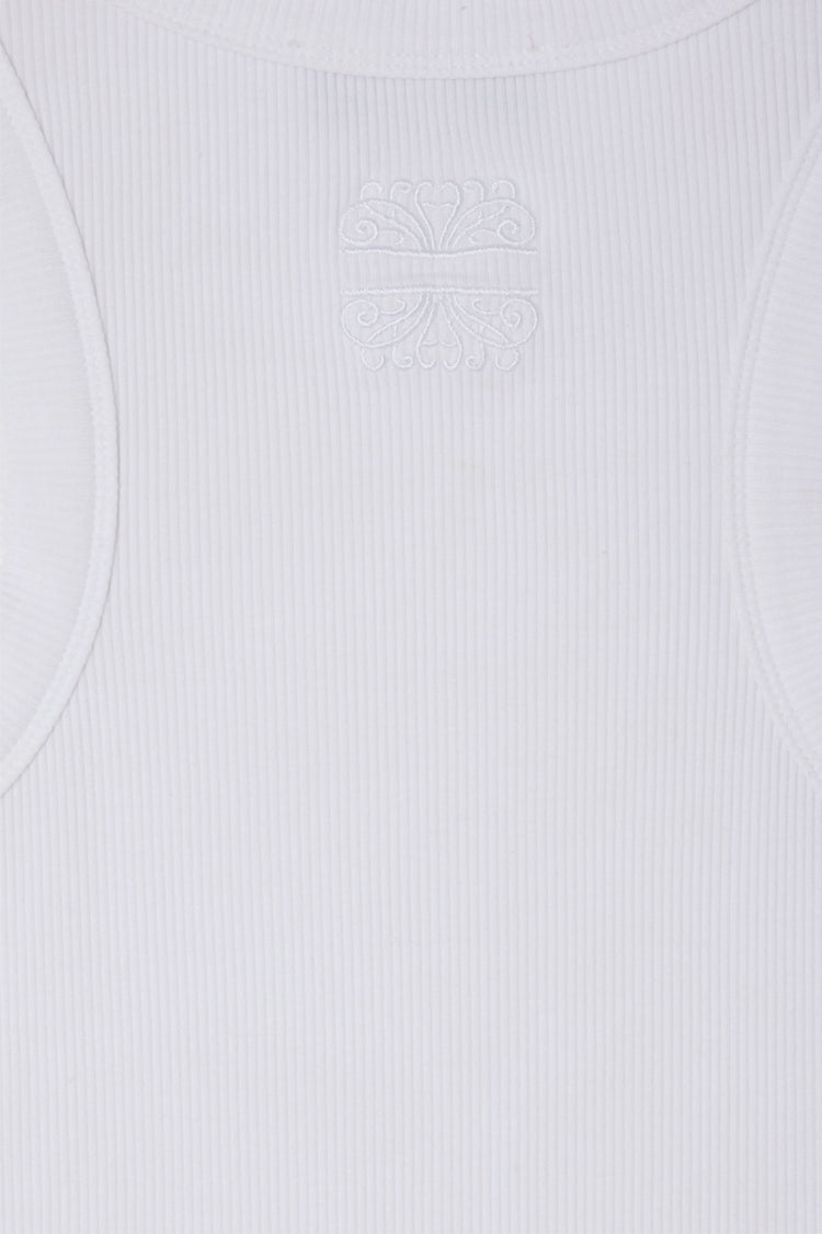 NEVER FULLY DRESSED White Ribbed Tank