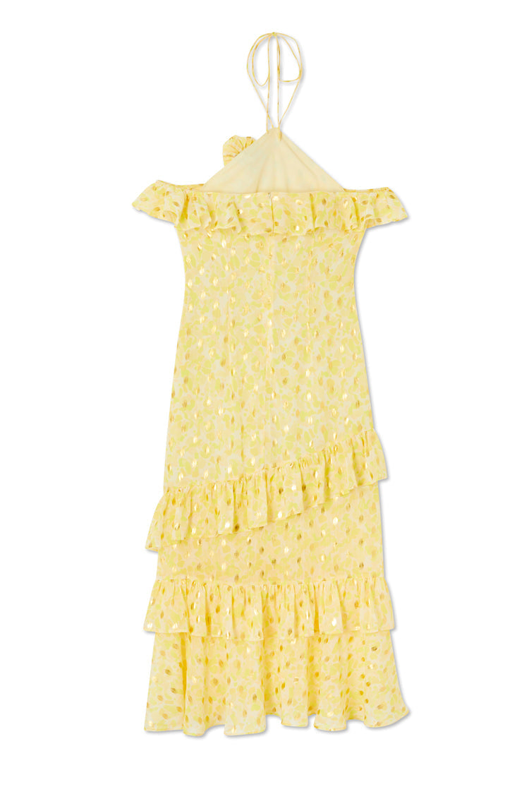  Yellow Floral Lulu Dress With Detachable Rose
