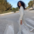 NEVER FULLY DRESSED Sequin Flared Trousers - Petite