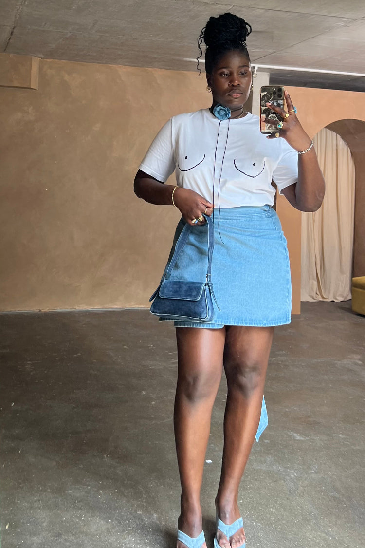 NEVER FULLY DRESSED Denim Mini Jaspre Skirt Petite