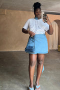 NEVER FULLY DRESSED Denim Mini Jaspre Skirt Petite
