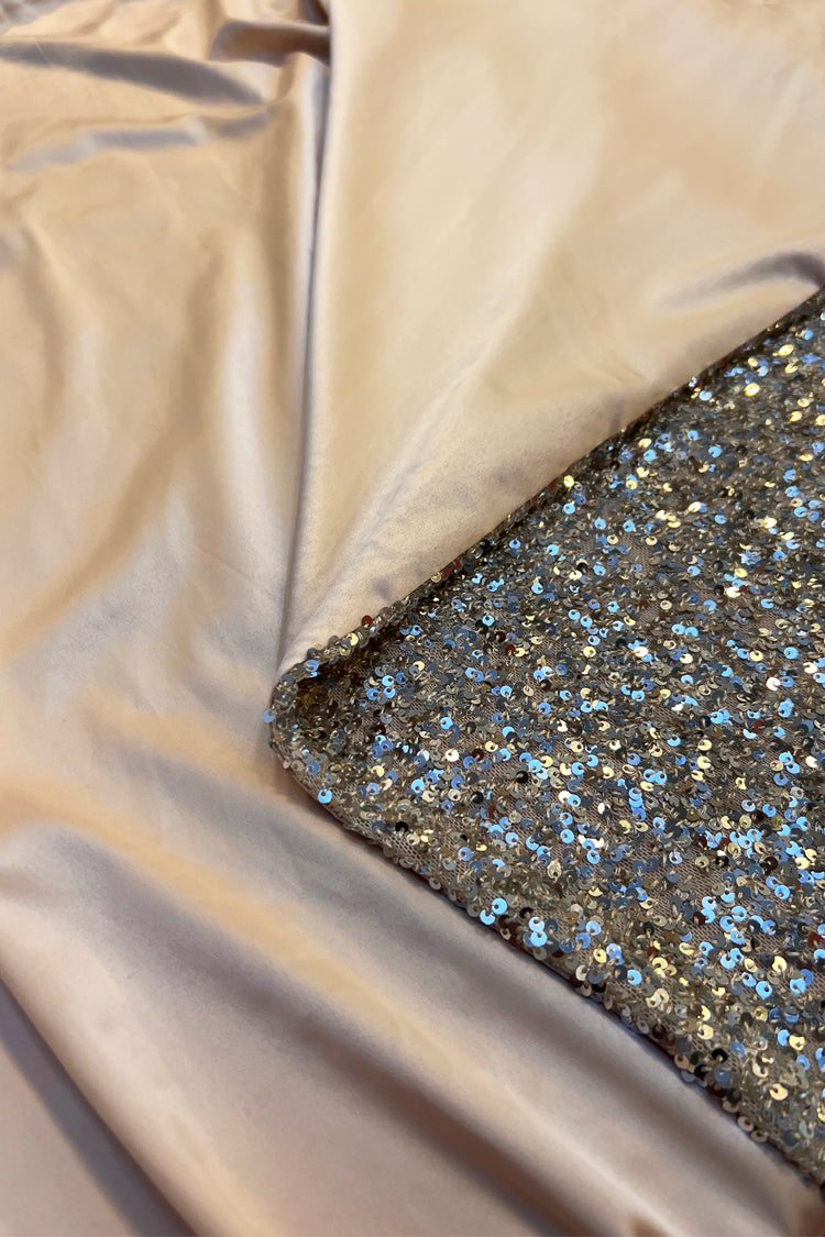 NEVER FULLY DRESSED Silver Sequin Mini Jaspre Skirt