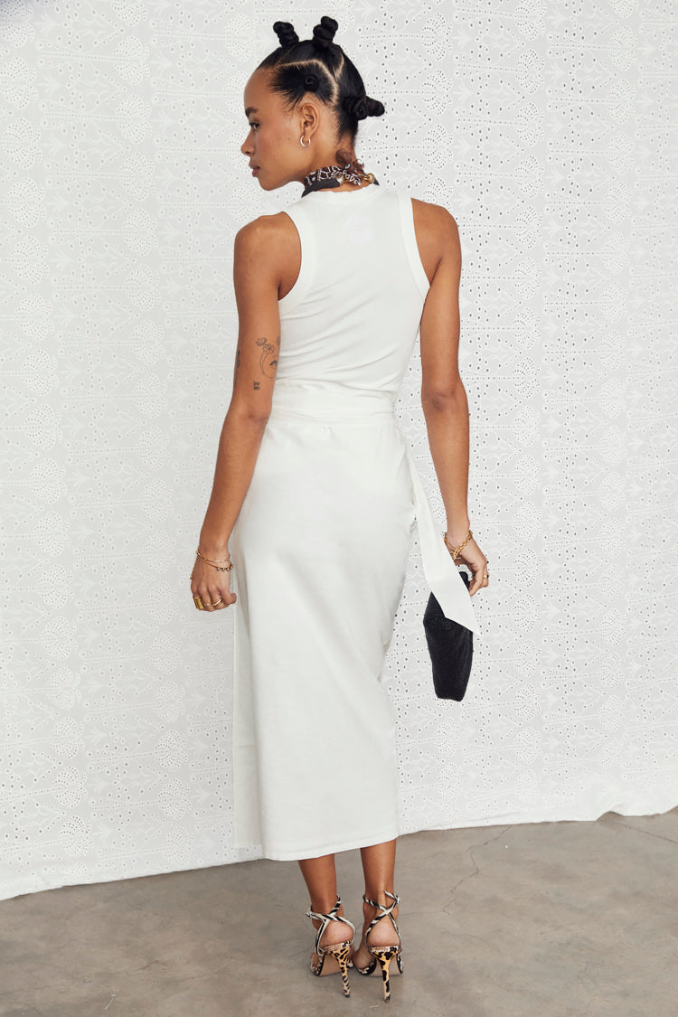 NEVER FULLY DRESSED White Linen Jaspre Skirt