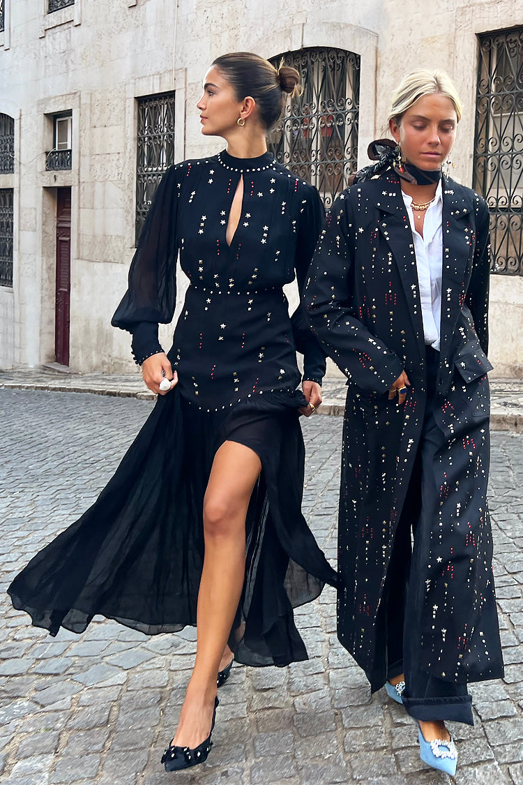 NEVER FULLY DRESSED Black Studded Azelea Dress