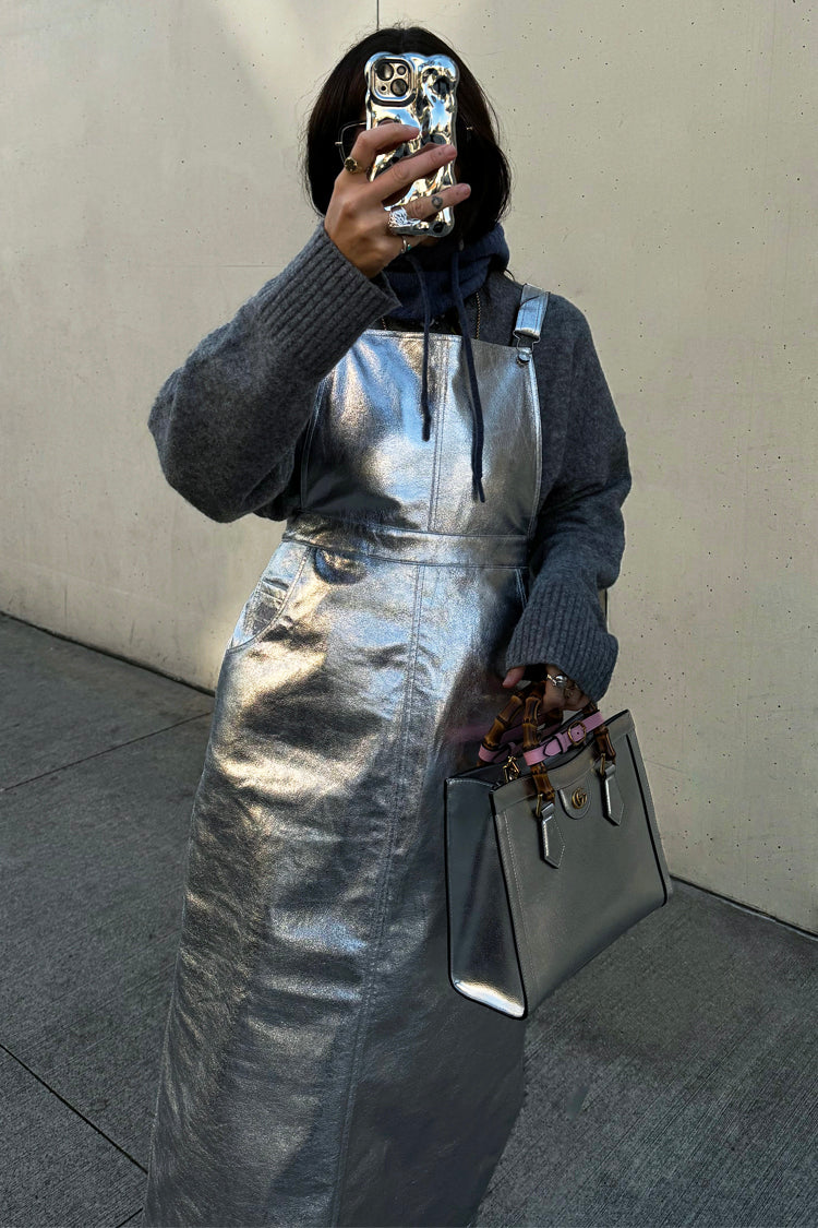 NEVER FULLY DRESSED Silver Pinafore Dress