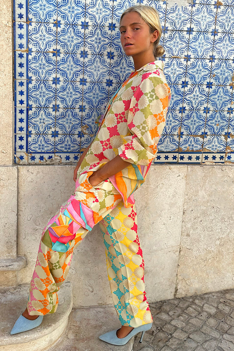 NEVER FULLY DRESSED Multi Abstract Cargo Trousers