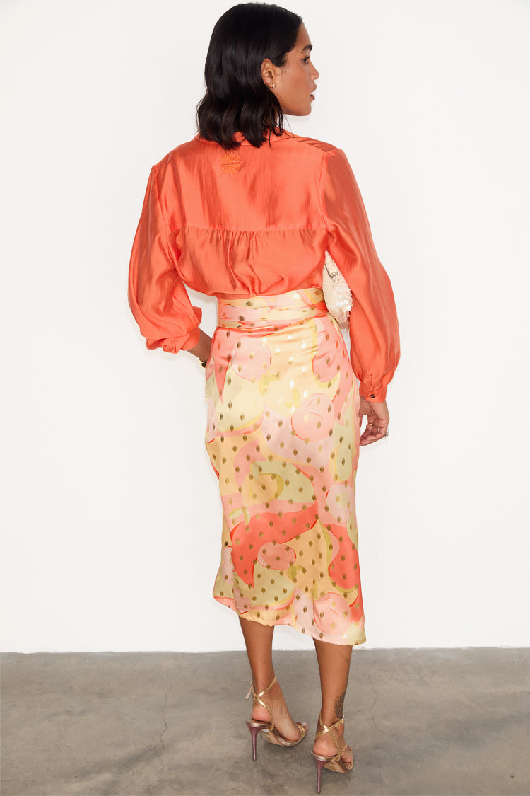 NEVER FULLY DRESSED Apricot Jaspre Wrap Skirt