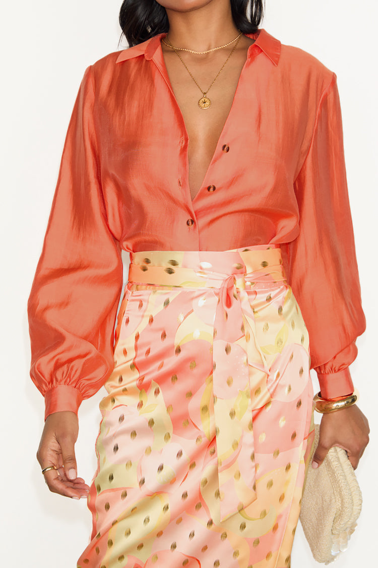 NEVER FULLY DRESSED Apricot Jaspre Wrap Skirt