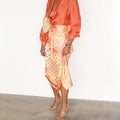 NEVER FULLY DRESSED Apricot Jaspre Wrap Skirt
