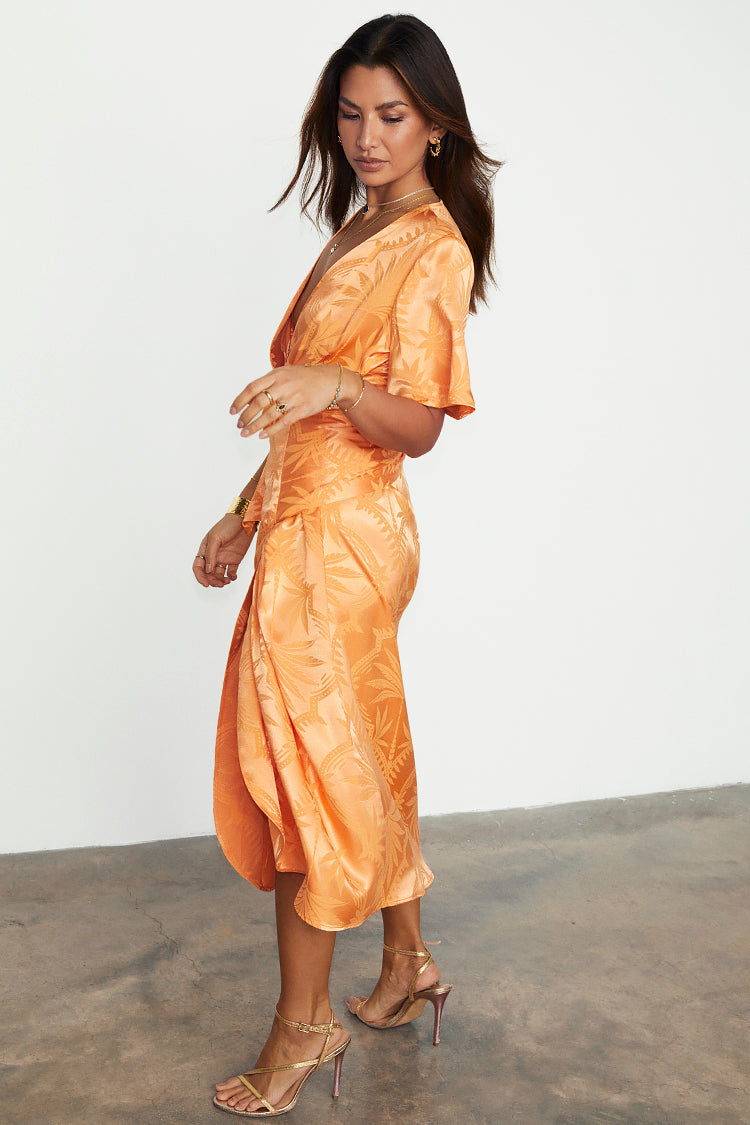 NEVER FULLY DRESSED Apricot Palm Vienna Dress