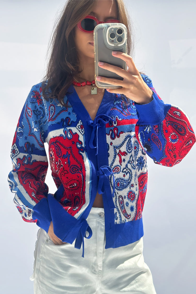  Blue Bandana Cardigan